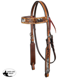 New! Showman Gilded Prairie Argentina Cow Leather Browband Headstall - Country Scene Saddlery and Pet Supplies
