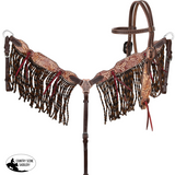 New! Showman Golden Horn Browband Headstall and Breastcollar Set Cob/Full Tack Sets