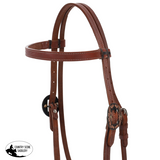 New! Showman Harness Leather Browband Headstall With Floral Buckles Horse Tack