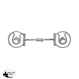 New! Showman Horseshoe Haven Stainless Steel D-Ring Dogbone Snaffle Bit - Country Scene Saddlery and Pet Supplies
