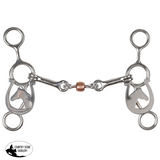New! Showman Horseshoe Haven Stainless Steel JR Cowhorse Bit with Dog Bone and Copper Roller - Country Scene Saddlery and Pet Supplies