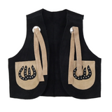 New! Showman Kid's Suede Chaps and Vest with Horsehoe Design - Country Scene Saddlery and Pet Supplies