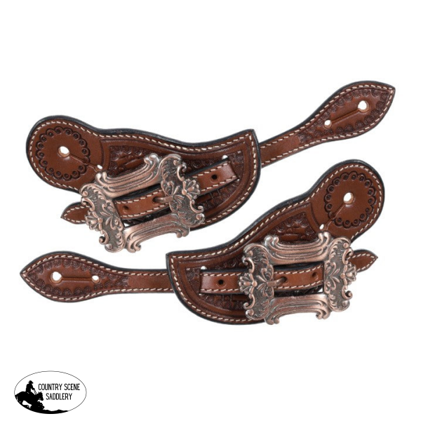 New! Showman Men's Argentina Cow Leather Outlaw Spur Strap main image 1
