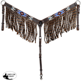 NEW! Showman Lakota Sky Beaded Browband Headstall and Breastcollar Set Full/Cob