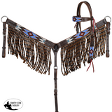 NEW! Showman Lakota Sky Beaded Browband Headstall and Breastcollar Set Full/Cob