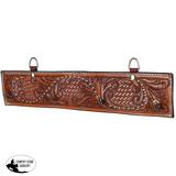 New! Showman Leaf Tooled Leather Wall Hook Rack - Single Hooks