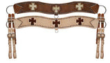 Showman™ leather basketweave tooled tripping collar - Country Scene Saddlery and Pet Supplies