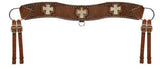 Showman™ leather basketweave tooled tripping collar - Country Scene Saddlery and Pet Supplies