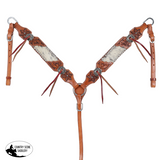 New! Showman Leather Lily Browband Headstall and Breastcollar Set - Country Scene Saddlery and Pet Supplies