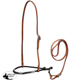 New! Showman Leather Tie Down with Black Lariat Noseband Tie Down Straps
