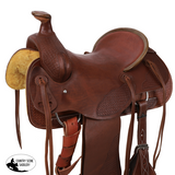 New! Showman Legacy Series Waffle Tooled Roping Saddle - 16 Inch 16 inch Roping saddle