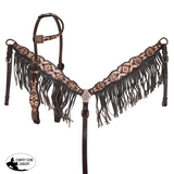 New! Showman Limited Edition High Plains One Ear Headstall And Breastcollar Set Horse Tack