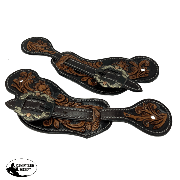 New! Showman Lonestar Floral Mens Spur Strap Horse Tack