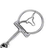 New! Showman Longhorn Stainless Steel D-Ring Dogbone Snaffle Bit - Country Scene Saddlery and Pet Supplies