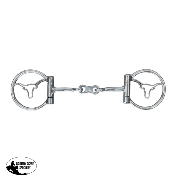 Showman Longhorn Stainless Steel D-Ring Dogbone Snaffle Bit Western Bits