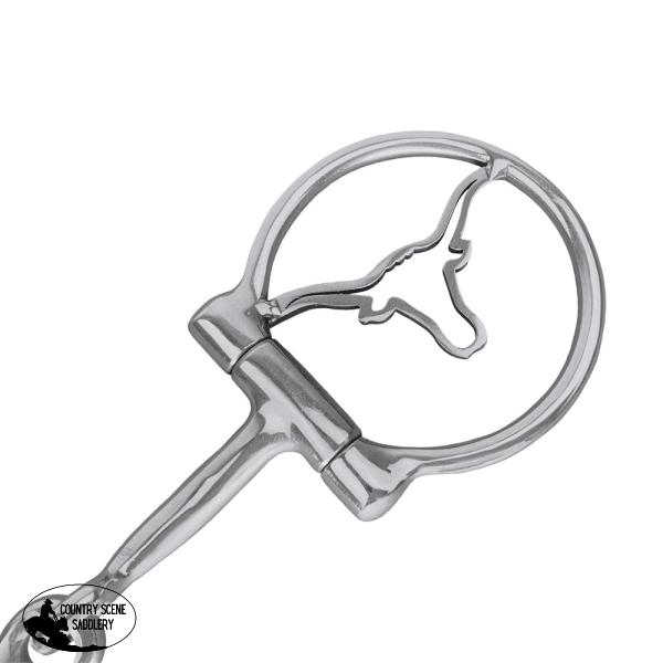 Showman Longhorn Stainless Steel D-Ring Dogbone Snaffle Bit Western Bits