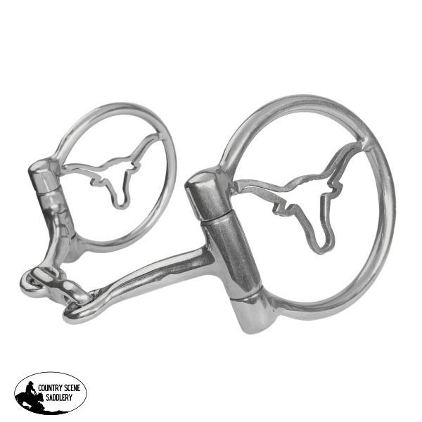 Showman Longhorn Stainless Steel D-Ring Dogbone Snaffle Bit Western Bits