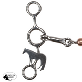 New!Showman Majestic Horse Stainless Steel JR Cowhorse Bit with Dog Bone and Copper Roller Bit