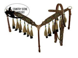 Showman™ Medium Oil Browband Headstall and Breast collar set - Country Scene Saddlery and Pet Supplies