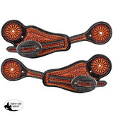 New! Showman Men's Prairie Maze Argentina Cow Leather Spur Straps - Country Scene Saddlery and Pet Supplies