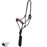 New! Showman Metallic Plume Cowboy Knot Halter with Lead Full/Cob Knot Halter