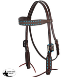 New! Showman Midnight Jewel Argentina Cow Leather Browband Headstall - Country Scene Saddlery and Pet Supplies