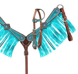 Showman Mini Size Single ear headstall and breast collar set. - Country Scene Saddlery and Pet Supplies