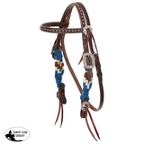 New! Showman Mountain View Pony Sized Mohair Browband Headstall and Breastcollar Set - Country Scene Saddlery and Pet Supplies