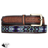New! Showman Navajo Nights Argentina Cow Leather Beaded Belt - Country Scene Saddlery and Pet Supplies
