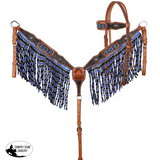 New! Showman Nightshade Beaded Browband Headstall and Breastcollar Set - Country Scene Saddlery and Pet Supplies