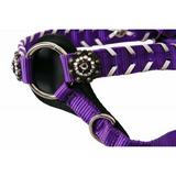 New! Showman Nylon headstall and breast collar set with stitched trim and crystal rhinestone conchos - Country Scene Saddlery and Pet Supplies