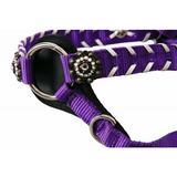 New! Showman Nylon headstall and breast collar set with stitched trim and crystal rhinestone conchos