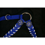 New! Showman Nylon headstall and breast collar set with stitched trim and crystal rhinestone conchos