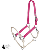 New! Showman Nylon Hybrid Halter - Pink - Halters