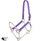 New! Showman Nylon Hybrid Halter - Purple - Halters