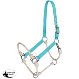 New! Showman Nylon Hybrid Halter - Teal - Halters