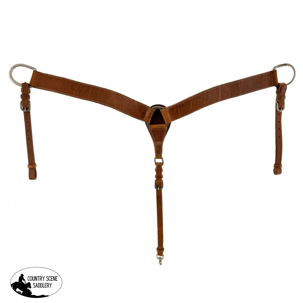New! Showman Plain Argentina Cow Leather double stitched breast collar Western Breastplates