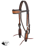 New! Showman Plains Patch Argentina Cow Leather Browband Headstall - Country Scene Saddlery and Pet Supplies