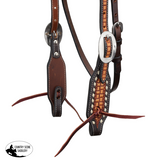 New! Showman Plains Patch Argentina Cow Leather Browband Headstall - Country Scene Saddlery and Pet Supplies