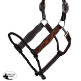 New! Showman Poppy Hybrid Leather Halter - Western Pads
