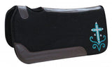 Showman ® 30" X 32" X 1" Black felt pad with crystal rhinestone cross design. - Country Scene Saddlery and Pet Supplies