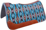 Showman ® 31" X 32" Teal and Brown Southwest Printed Solid Felt Saddle Pad. - Country Scene Saddlery and Pet Supplies
