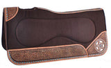 Showman ® 31" x 32" x 1" Brown Built Up Felt Saddle Pad with Texas Star Design. - Country Scene Saddlery and Pet Supplies