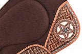Showman ® 31" x 32" x 1" Brown Built Up Felt Saddle Pad with Texas Star Design. - Country Scene Saddlery and Pet Supplies