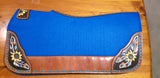 Showman ® 31" x 32" x 1" Turquoise felt saddle pad with hand painted sunflower and feather design. - Country Scene Saddlery and Pet Supplies