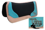 Showman ® 32" x 31" x 1" Black felt saddle pad with branded " Never Give Up" logo. - Country Scene Saddlery and Pet Supplies