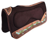 Showman ® 32" x 31" x 1" Brown Built Up Felt Saddle Pad with. - Country Scene Saddlery and Pet Supplies