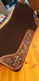 New! Showman ® 32" x 31" x 1" Felt Saddle Pad with Hand Painted flower and arrow design.~ - Country Scene Saddlery and Pet Supplies