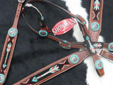 New! Showman ® 4 Piece beaded arrow headstall - Country Scene Saddlery and Pet Supplies