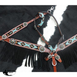 NEW! Showman ® 4 Piece beaded Navajo headstall and breast collar set. - Country Scene Saddlery and Pet Supplies